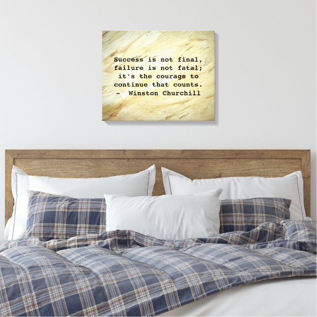 Winston Churchill Success Quote Canvas Print (Insitu(Bedroom))