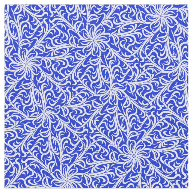 Winston Delft Blue and White Fabric (Close Up)