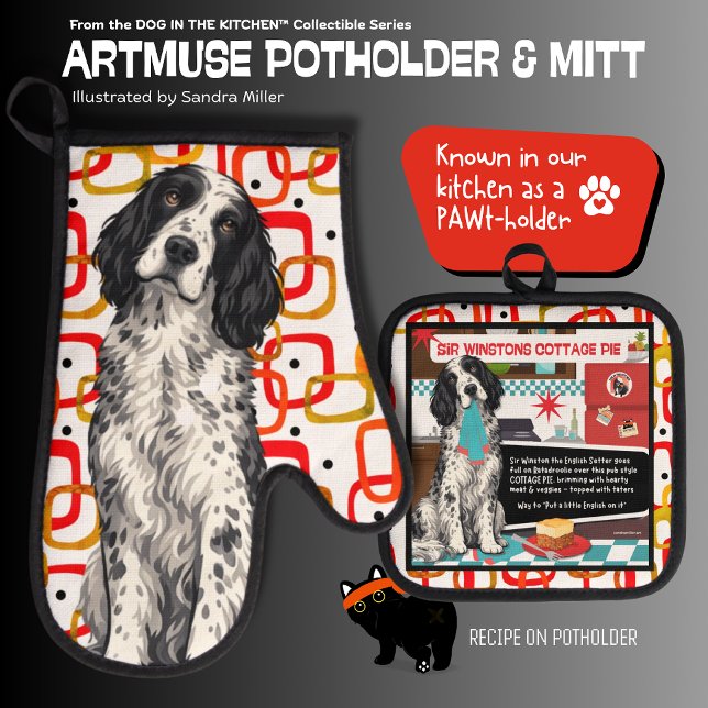 WINSTON English Setter  Oven Mitt & Pot Holder Set (Creator Uploaded)
