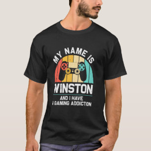 Winston Name Personalised Funny Gaming Geek Birthd T-Shirt