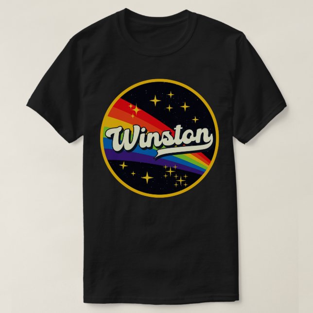 Winston Rainbow In Space Vintage Style T-Shirt (Design Front)