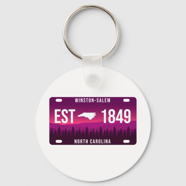 Winston-salem North Carolina License Plate Key Ring (Front)