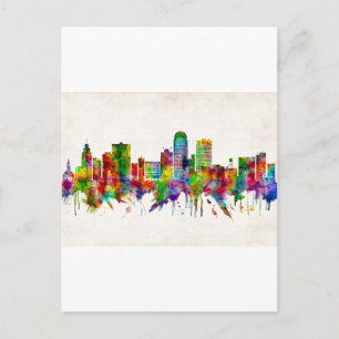 Winston-Salem North Carolina Skyline Invitation Postcard