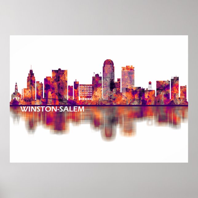Winston-Salem North Carolina Skyline Poster (Front)