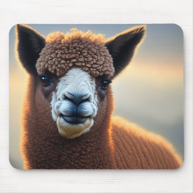 Winston The Brown Alpaca,  Mouse Pad (Front)