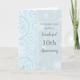 Winter 10th Wedding Anniversary Card