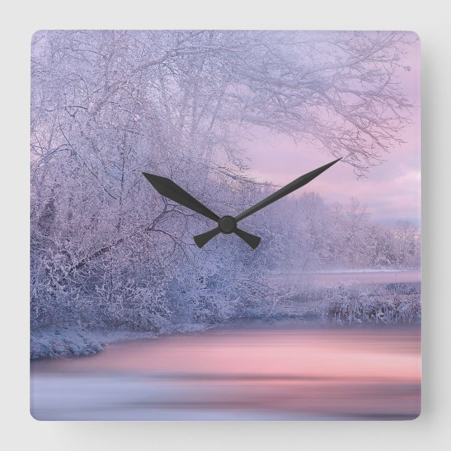 Winter 2019-01 square wall clock (Front)