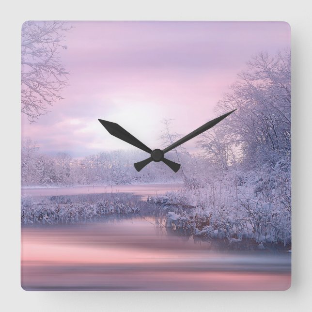 Winter 2019-02 square wall clock (Front)