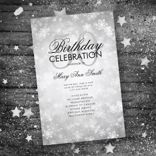 Winter 50 Birthday Program Silver Wonderland Menu