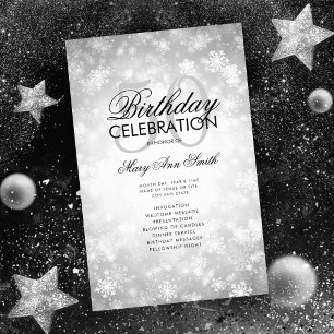 Winter 50 Birthday Program Silver Wonderland Menu
