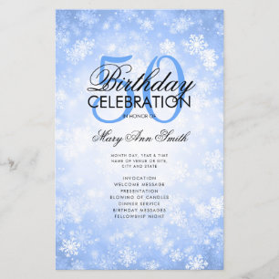 Winter 50th Birthday Program Blue Menu