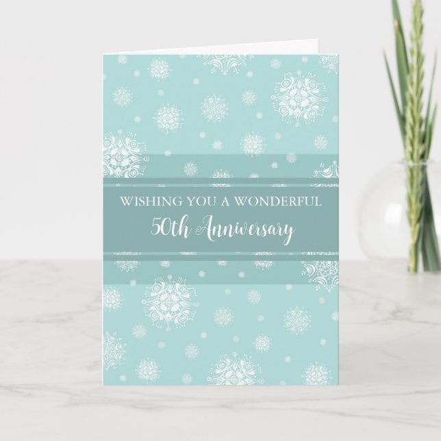 Winter 50th Wedding Anniversary Card (Front)