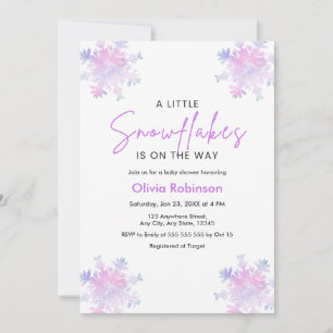 Winter A Little Snowflake Baby Shower  Invitation