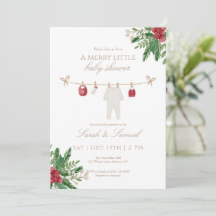Winter A Merry Little Baby Shower Invitation