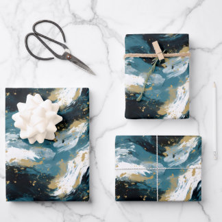 Winter Abstract Paint Wrapping Paper Sheet