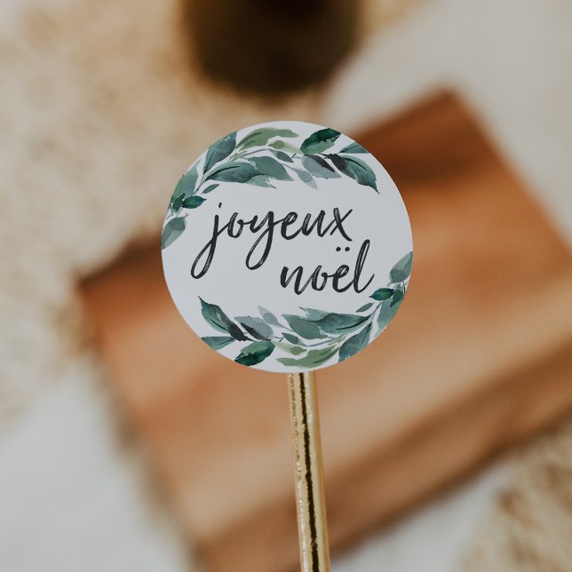 Winter Abundance | Joyeux Noel Classic Round Sticker (Creator Uploaded)