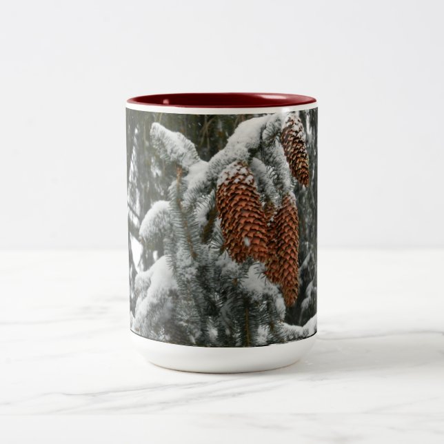 WINTER ACORNS  Two-Tone COFFEE MUG (Center)