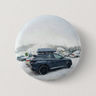 Winter Adventure Parking Scene 6 Cm Round Badge
