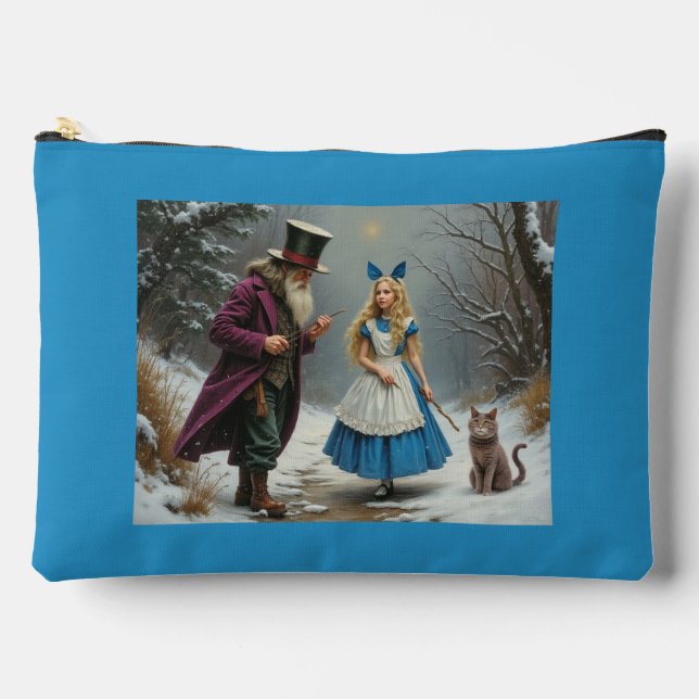 Winter Alice blue large accessory bag pouch (Front)