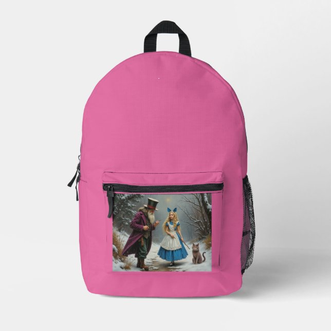 Winter Alice pink backpack (Front)