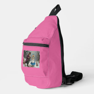 Winter Alice pink sling bag backpack