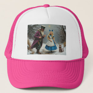 Winter Alice pink trucker hat