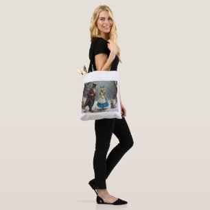 Winter Alice white shoulder tote bag