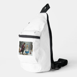 Winter Alice white sling bag backpack