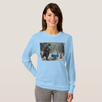 Winter Alice women blue long sleeve T-shirt