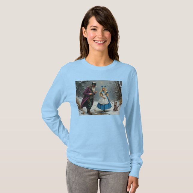 Winter Alice women blue long sleeve T-shirt (Front Full)
