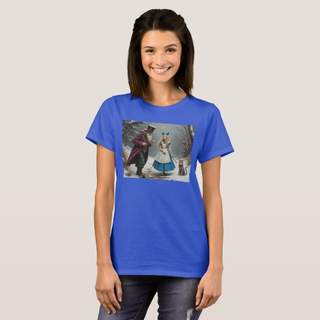 Winter Alice women blue T-shirt (Front Full)