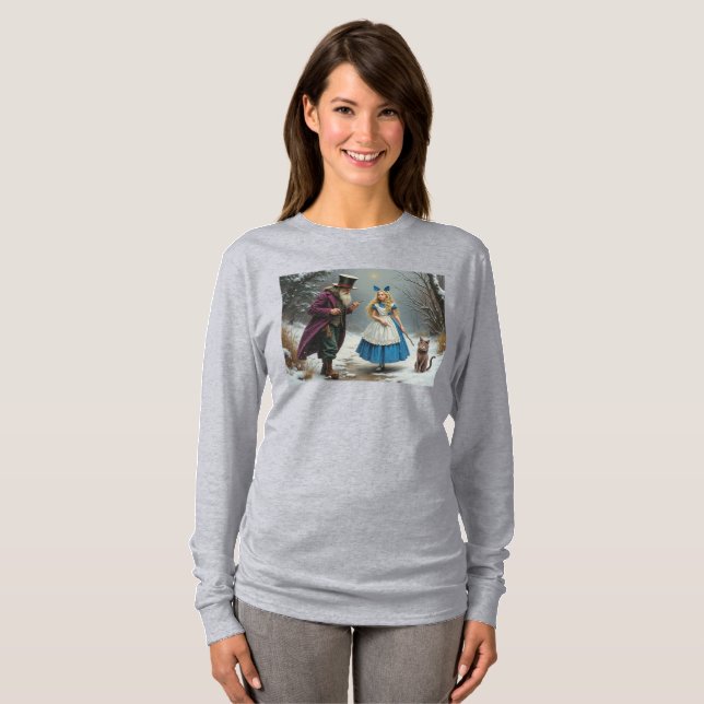 Winter Alice women grey long sleeve T-shirt (Front Full)