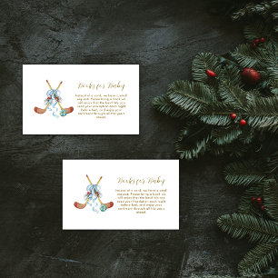 Winter All Star Bow Hockey Books For Baby Shower  Enclosure Card
