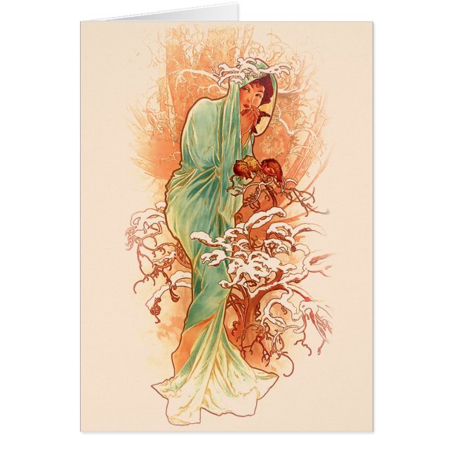 Winter - Alphonse Mucha Art Nouveau (Front)