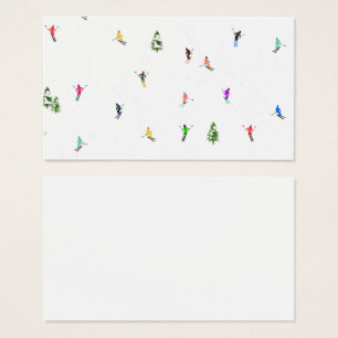 Winter Alpine Skiers Skiing Ski Skis Pattern