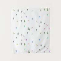 Winter Alpine Skiers Skiing Ski Skis Pattern