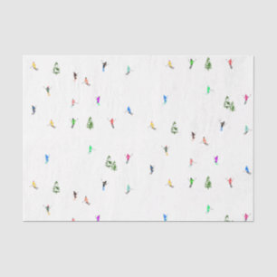 Winter Alpine Skiers Skiing Ski Skis Pattern Tissue Paper