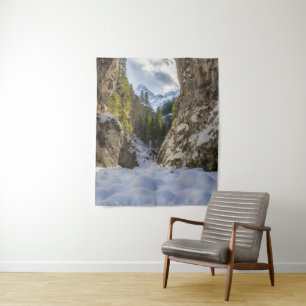 Winter and spring valley and mountains tapestry