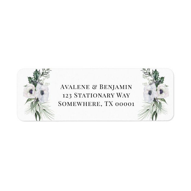 Winter Anemone Floral Hand Painted Wedding (Front)