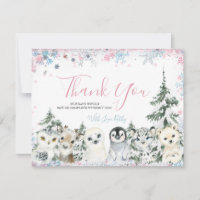 Winter Animal Gender Reveal He or She Snowflakes