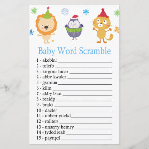 Winter animals Baby word scramble game
