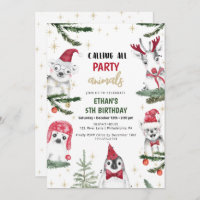 Winter Animals Birthday Christmas Funny