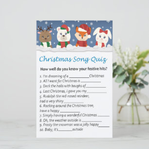 Winter animals christmas song quiz game