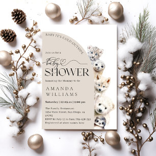 Winter Animals Gender Neutral Baby Shower Invitation
