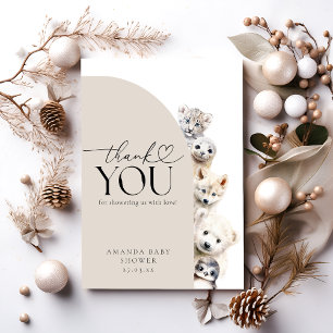 Winter Animals Gender Neutral Baby Shower Thank You Card