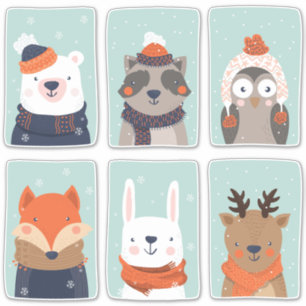 Winter Animals stickers