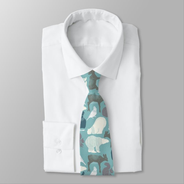 Winter Animals Wildlife Tie (Tied)