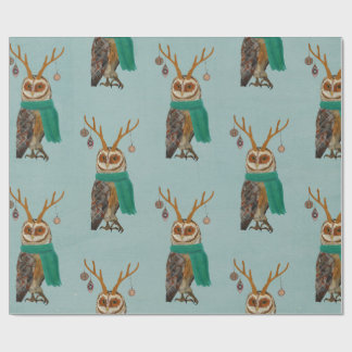 WINTER ANTLER OWL Wrapping Paper