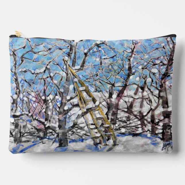 Winter Apple Pruning  / Artist Larry Lerew Accessory Pouch (Front)
