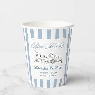 Winter Apres Ski Club Bachelorette Party Paper Cups